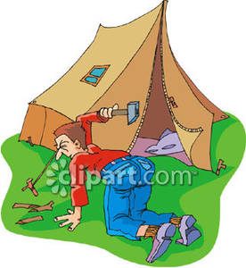 Clipart tent pitched. Person pitching a royalty