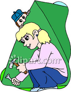 clipart tent pitched