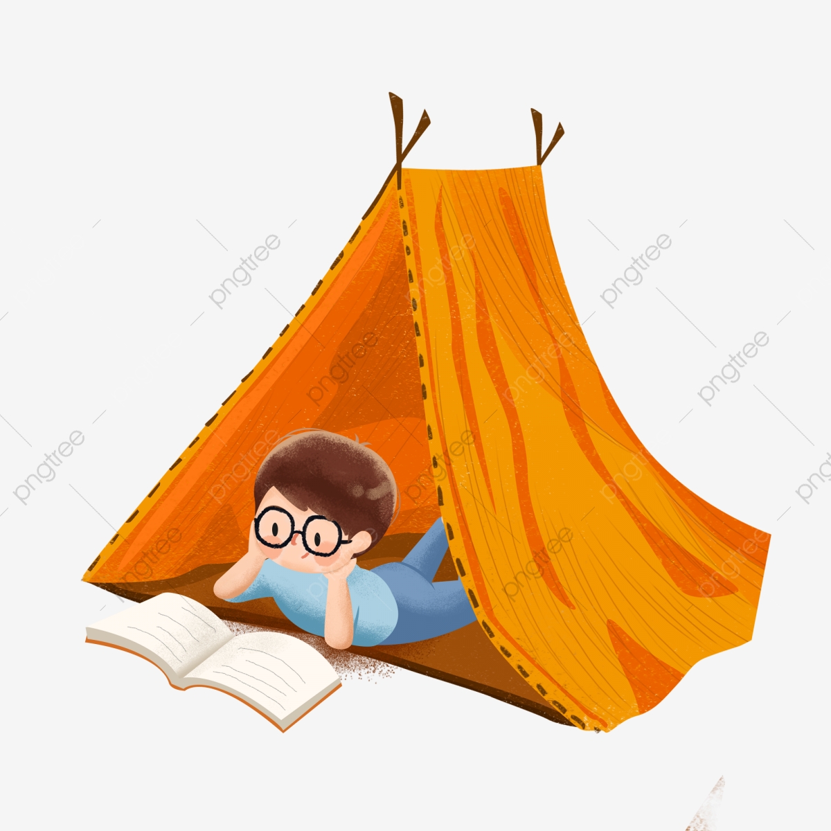 clipart tent reading