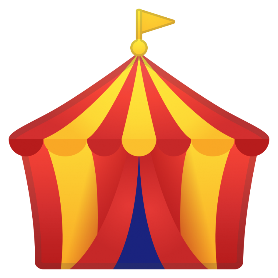 Climbing mini circus icon. Clipart tent red tent