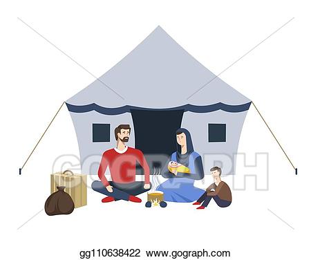 clipart tent refugee tent