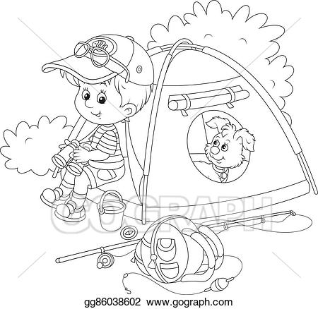 Clipart tent tent boy scout. Clip art vector with