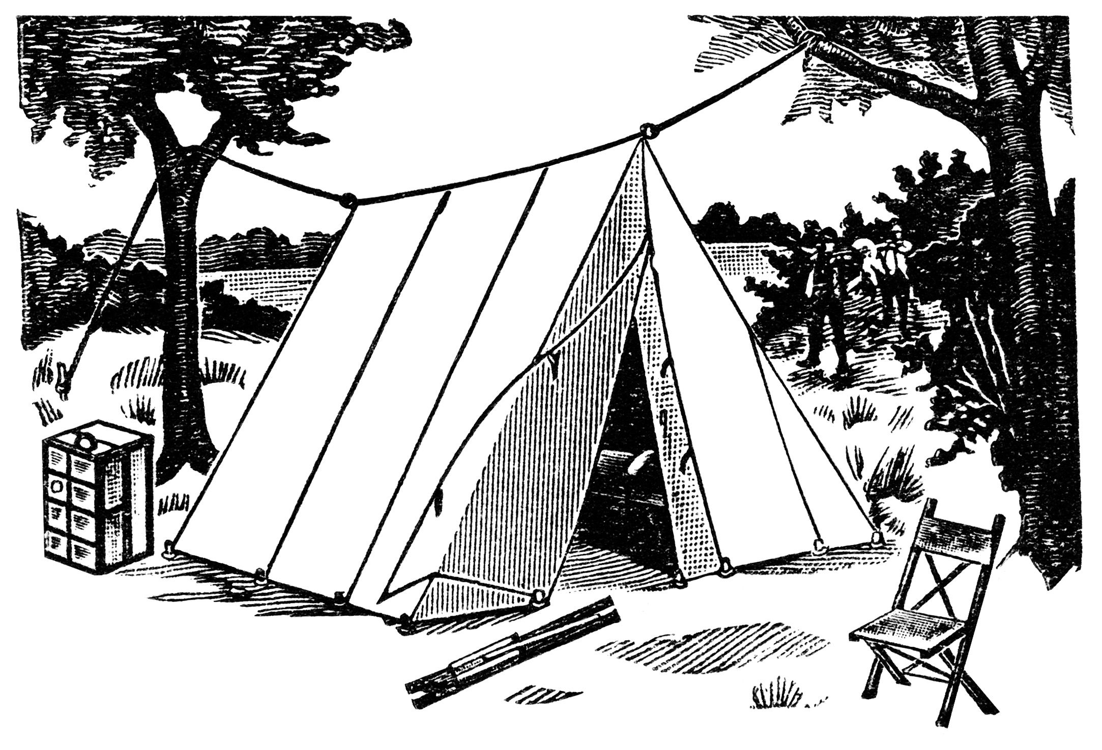 clipart tent vintage