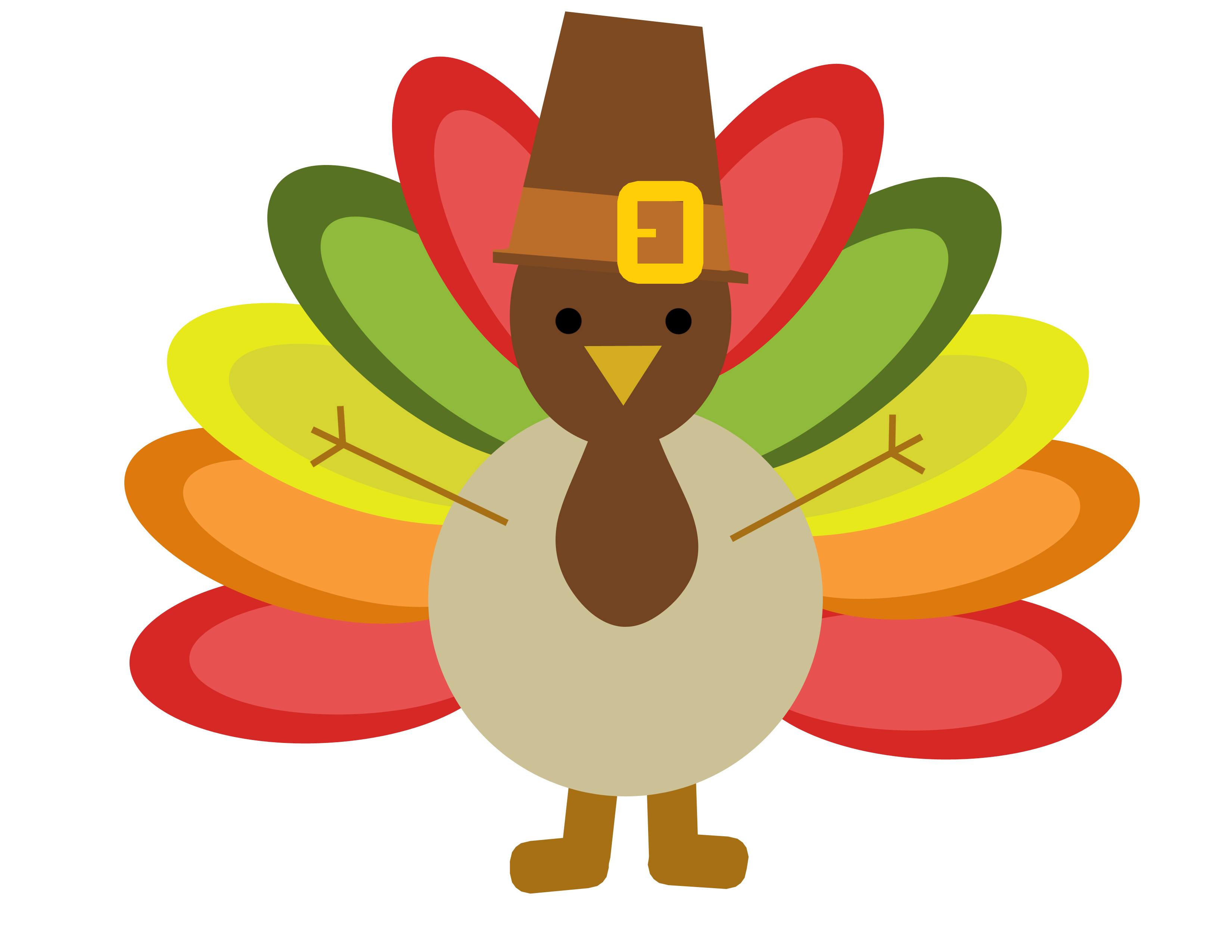 Feathers clipart thanksgiving. Turkey cartoon color hat