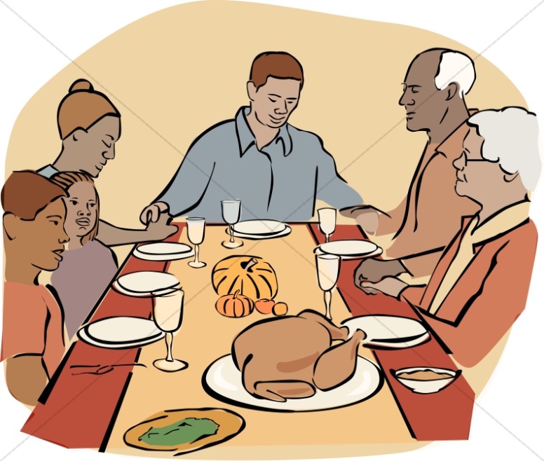 Clipart thanksgiving. African american family at