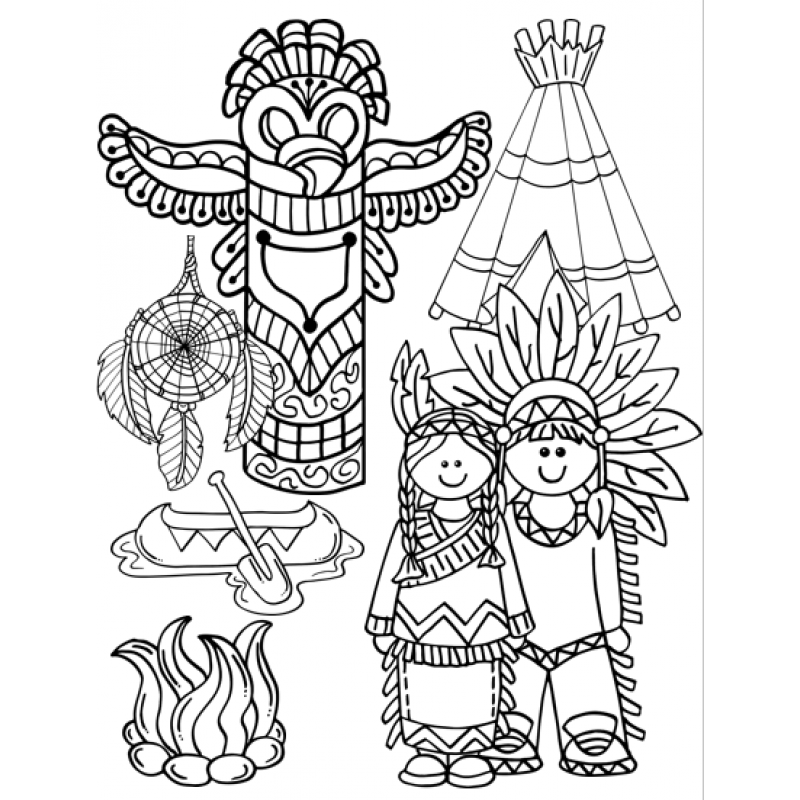 indians clipart black and white