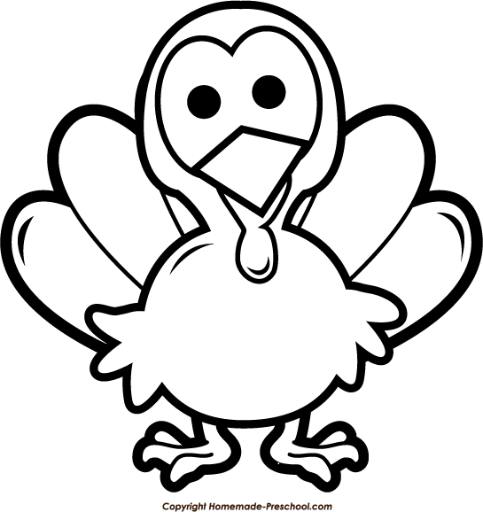 Clip art to color. Clipart turkey easy