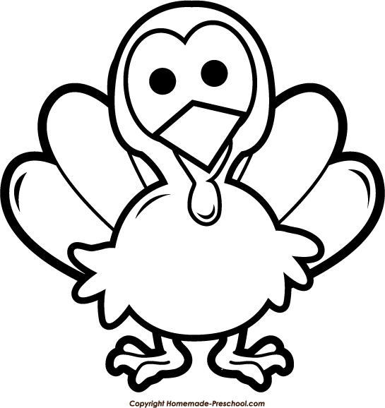 clipart thanksgiving black and white