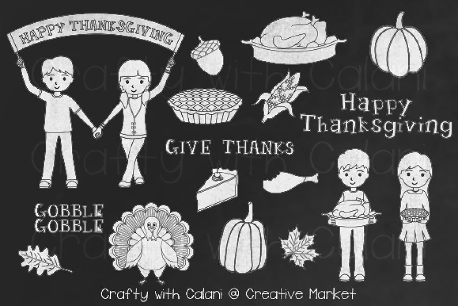 . Clipart thanksgiving chalkboard