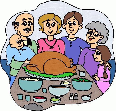 Clipart thanksgiving family. Dinner table free download