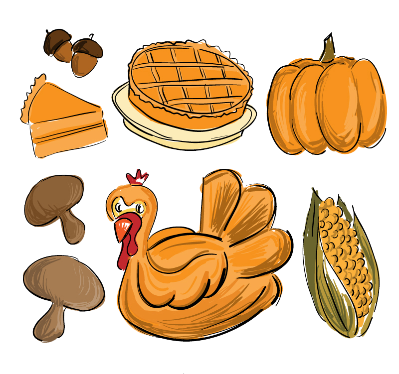 Clipart thanksgiving foods. Dinner drawing at getdrawings