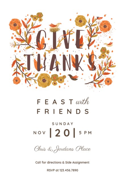 clipart thanksgiving invitation