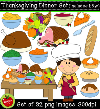 clipart thanksgiving meal