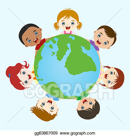 Vector children hand in. Clipart thanksgiving multicultural