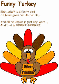 Funny turkey . Clipart thanksgiving poem