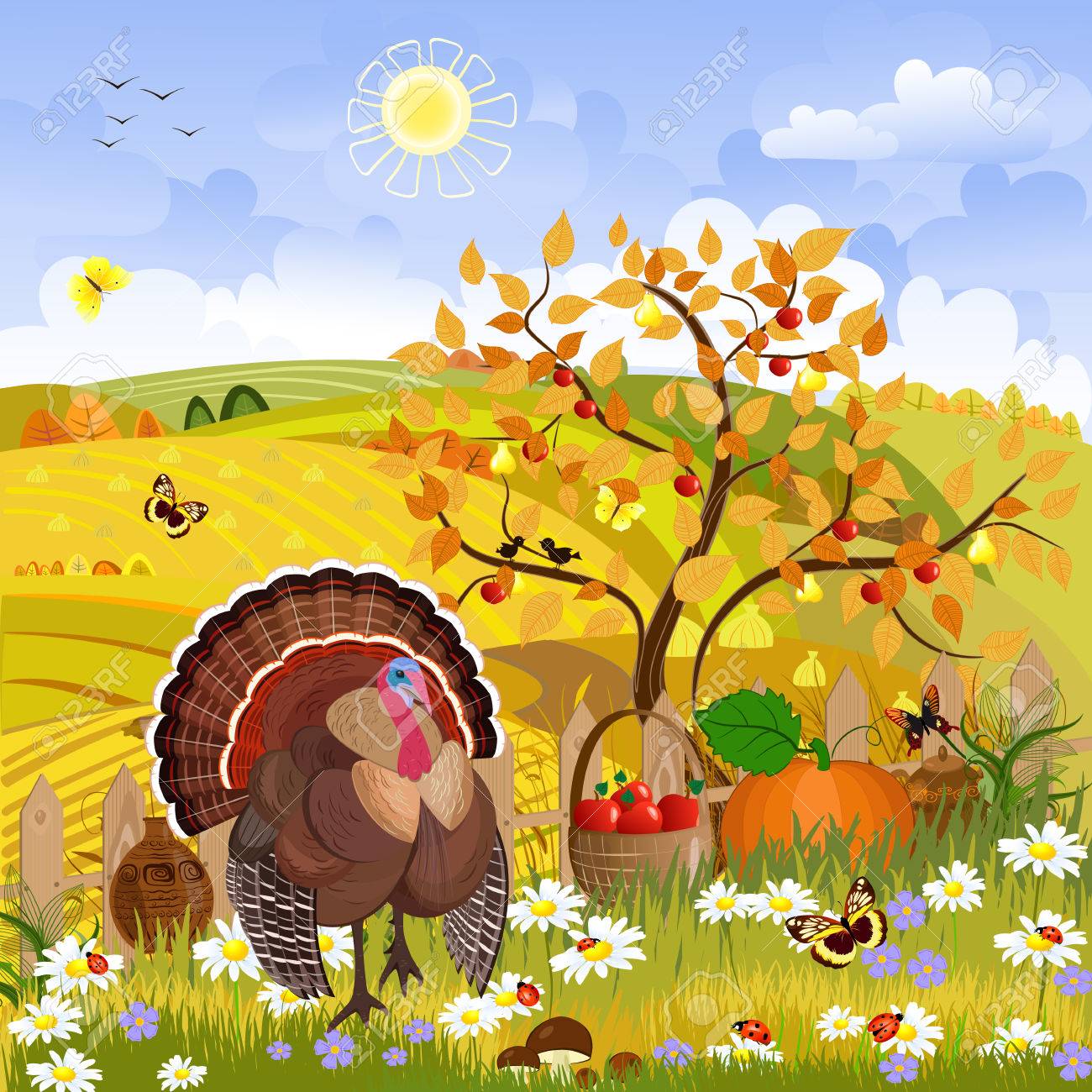 clipart thanksgiving scenery