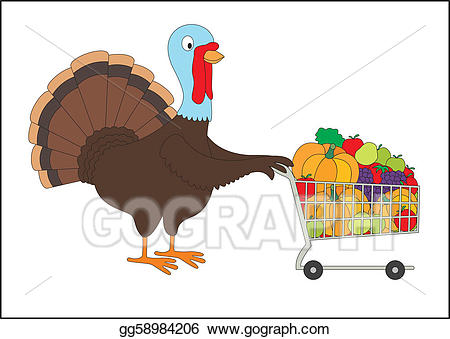turkeys clipart shopping