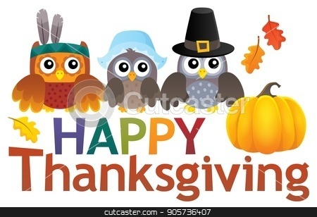 Clipart thanksgiving theme. Happy stock vector 