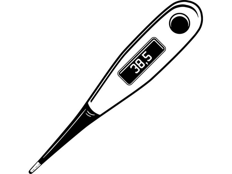 Digital healthcare and medicine. Clipart thermometer medical