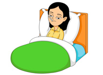 Clipart thermometer mother sick. Woman in bed with