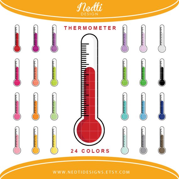 clipart thermometer rainbow
