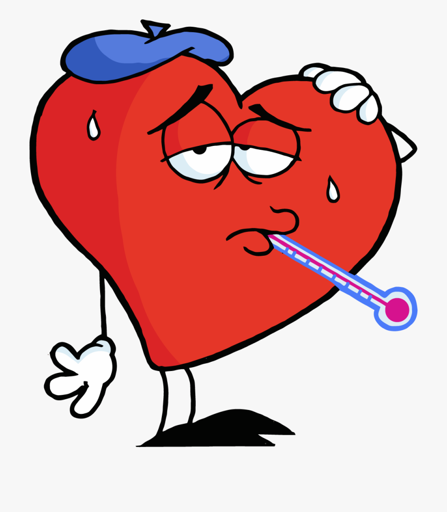 Clipart thermometer sick. Transparent cartoon heart 