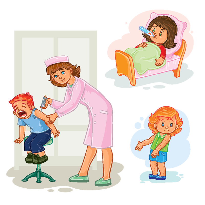 clipart thermometer sick boy girl