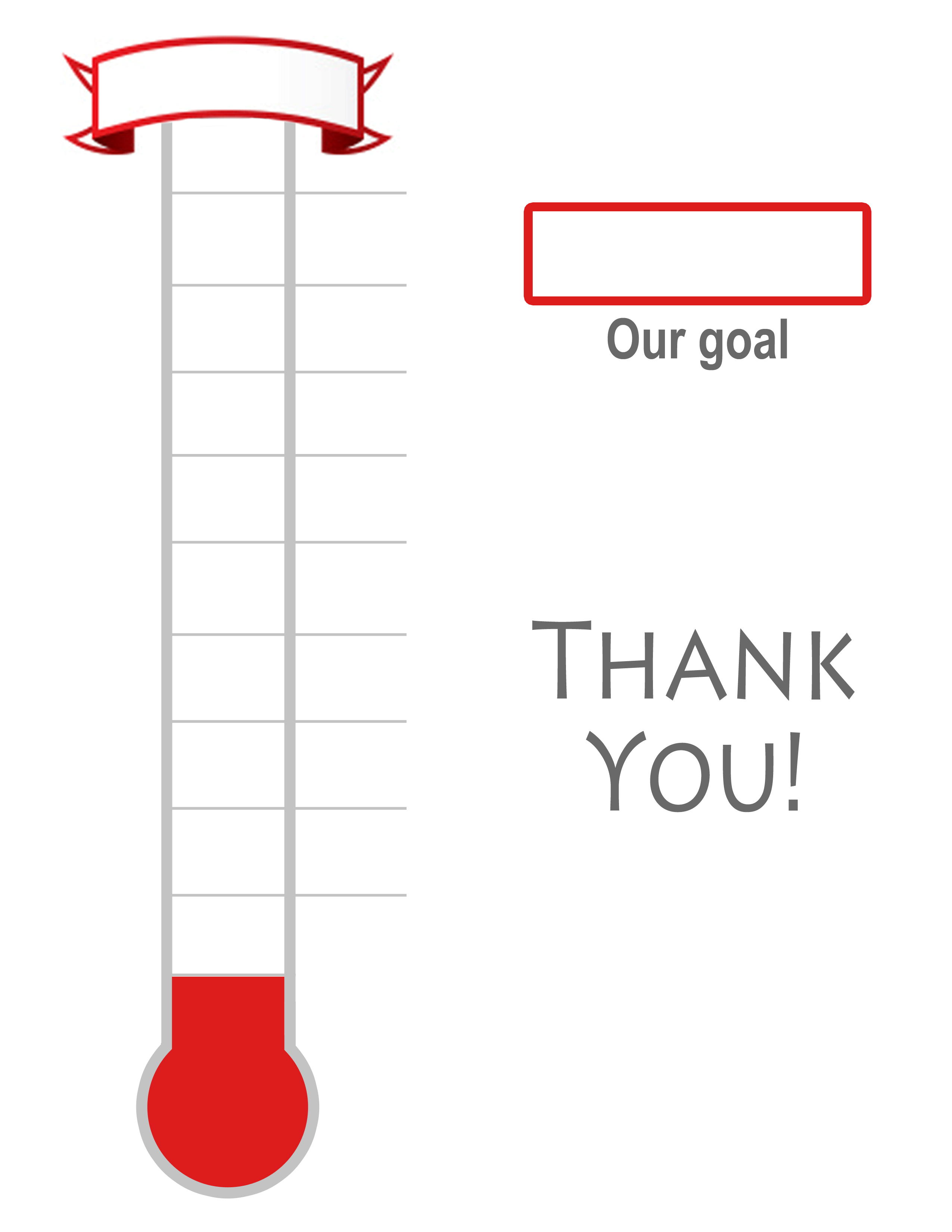 Clipart thermometer target fundraising. Template goal blank printable