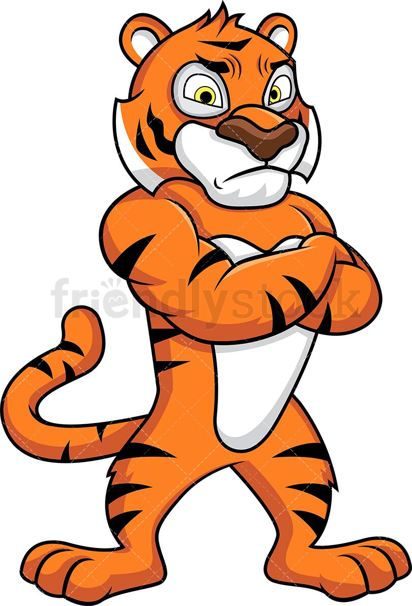 clipart tiger angry