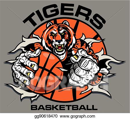 clipart tiger basketball