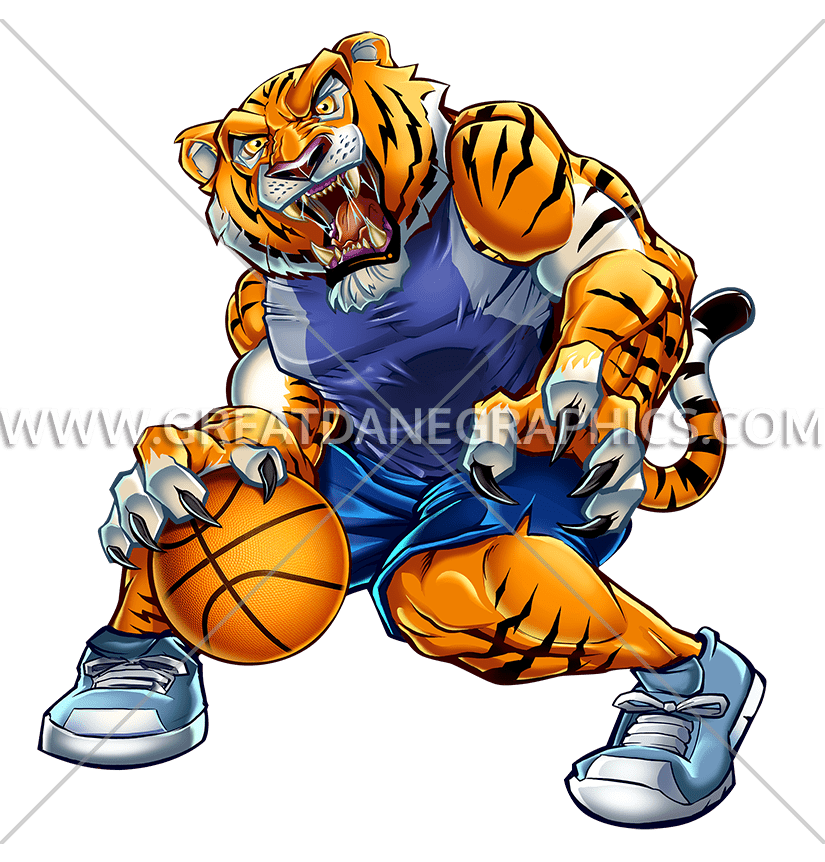 clipart tiger basketball