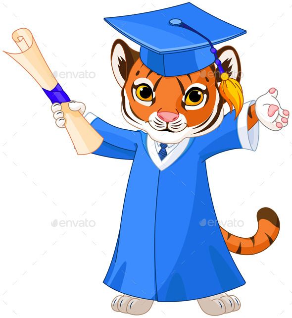 graduation clipart tiger
