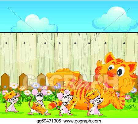 Vector a and of. Clipart tiger group