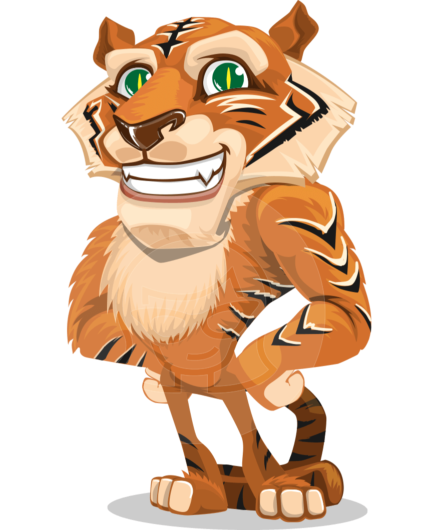 Clipart tiger mike. Cartoon character vector illustration