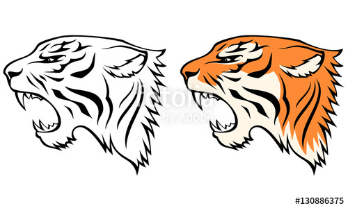 clipart tiger profile