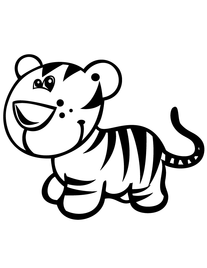 Baby cute black and. Clipart tiger simple