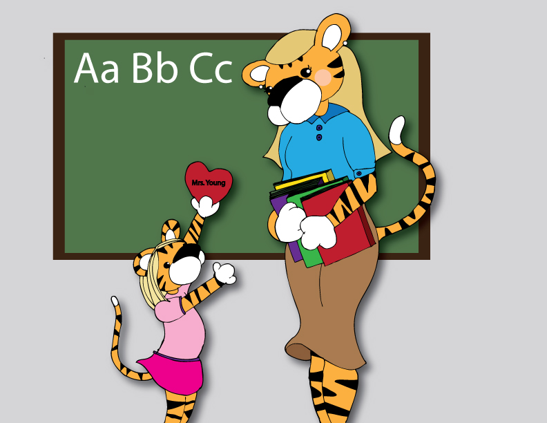 clipart tiger teacher
