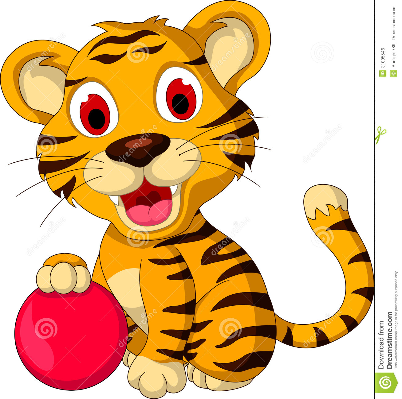 clipart tiger thinking