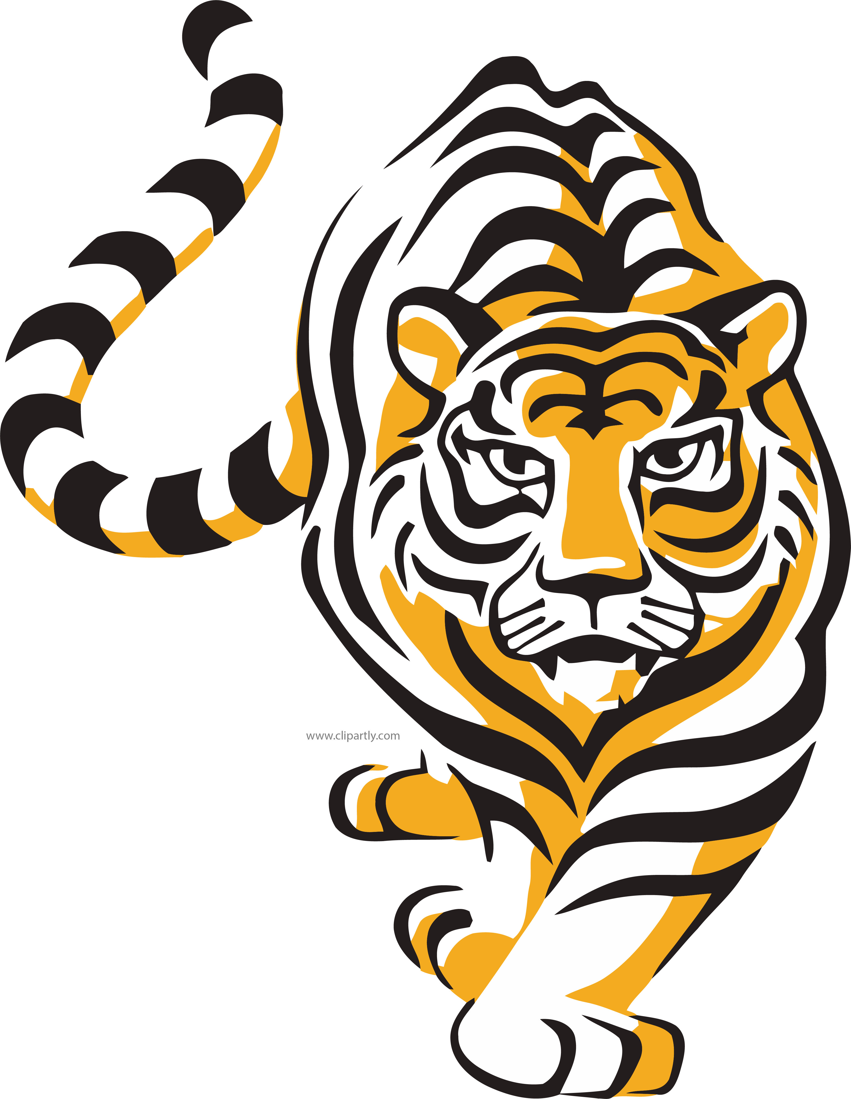 clipart tiger walking