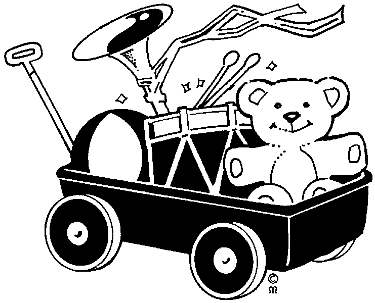 clipart toys black and white