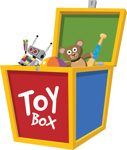 Toy clipart toy chest. Toys craftshowing items boxes