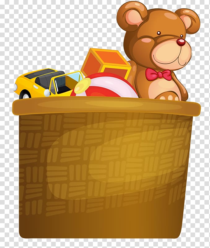 Teddy bear child box. toy clipart toy basket clipart, transparent - 62.05Kb...