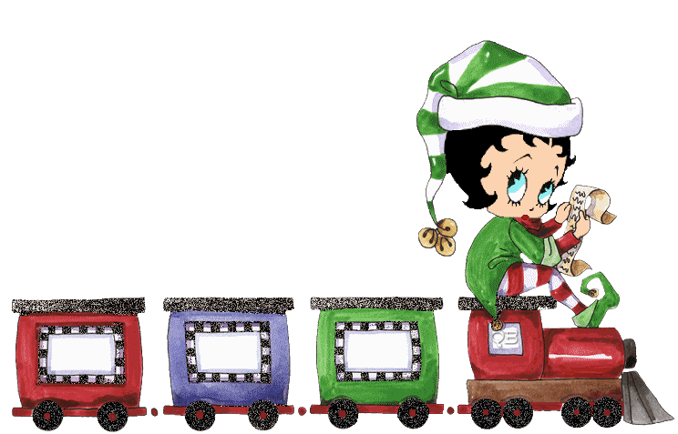 Adorable betty boop elf. Engine clipart animated train