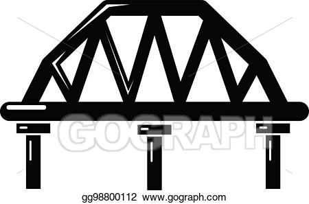 Clipart train bridge. Eps vector arched icon