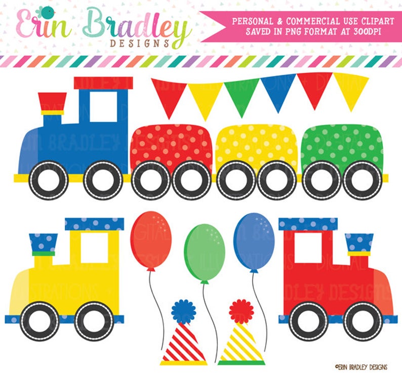 Boys birthday clip art. Clipart train party