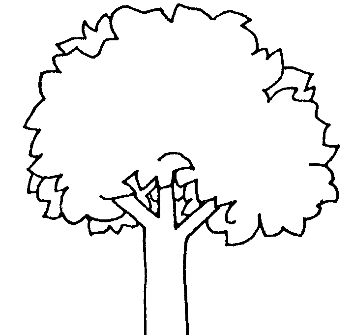 clipart trees black and white