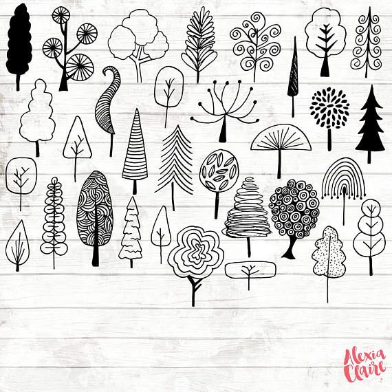 clipart tree doodle