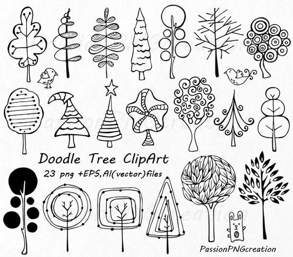clipart tree doodle