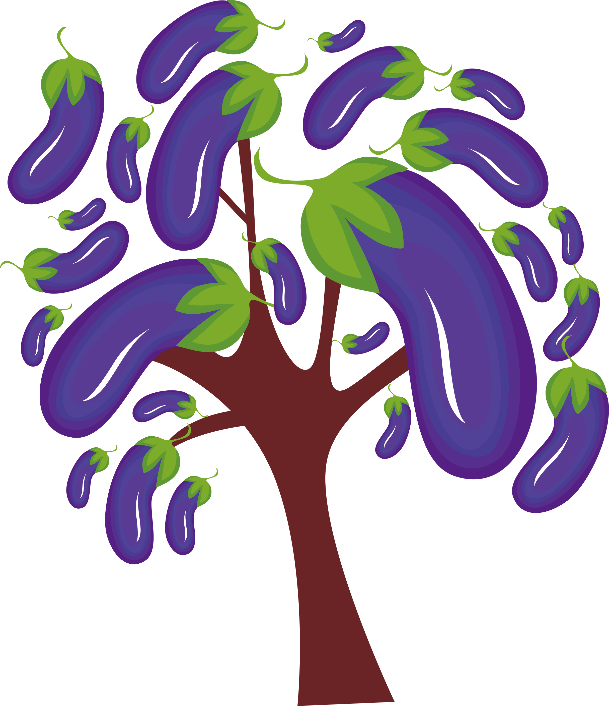 clipart trees eggplant