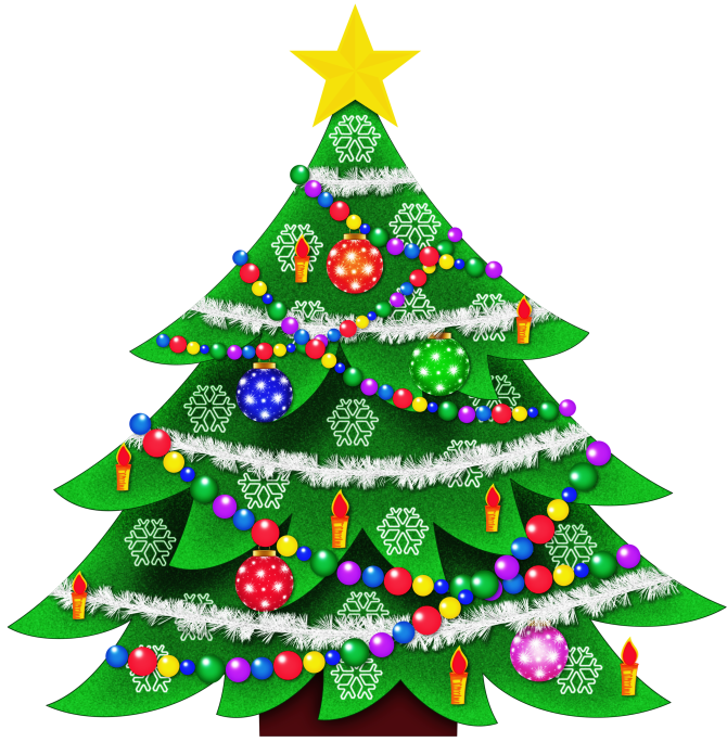clipart trees christmass